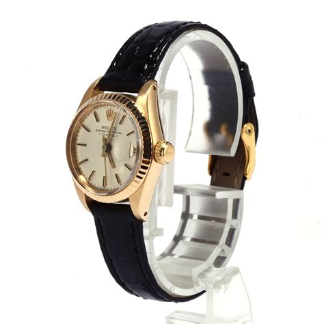 rolex leather strap womens